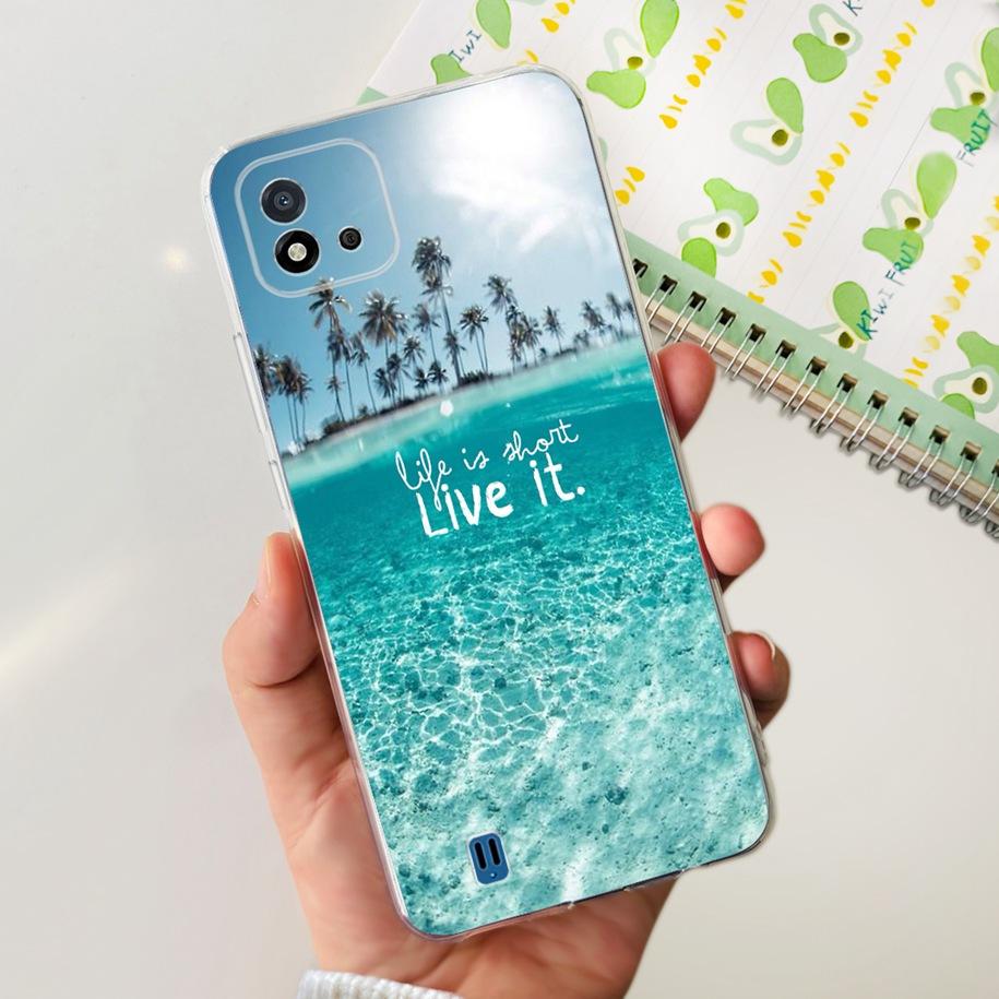 For Cover Realme C11 2021 Case Fashion Marble Love Heart Silicone Soft TPU Phone Back Cover For Realme C11 RMX2185 C20 C20A Capa