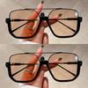 2 Pairs Per Set Square Sunglasses Fashion Vintage Double Bridge Casual Sun Glasses Women Stylish Oversized Brand Design Shades
