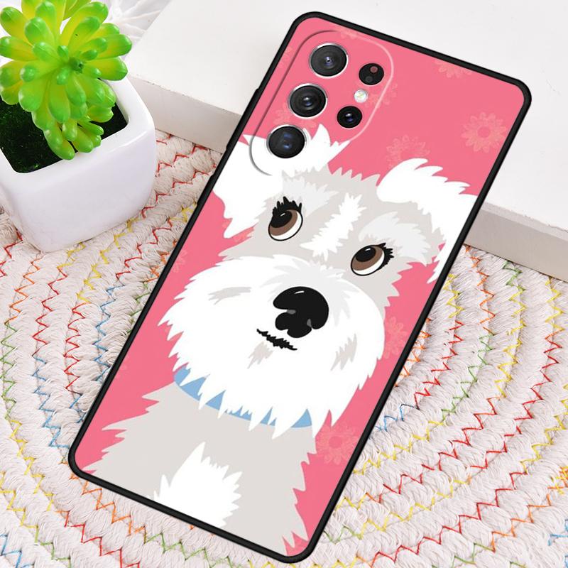 Miniature Schnauzer dog art Silicone Phone Case For Samsung Galaxy note 10 pro S26 S25 S24 S23 S22 S21 Plus S25Ultra Capa Cover