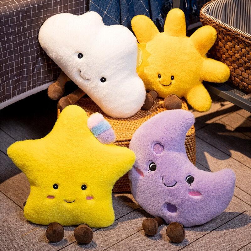 Cute Starry Sky Series Plush Toy Cushions With Soft Fluffy Clouds And Stars