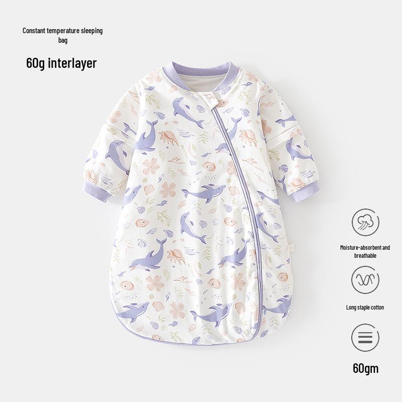 Saculet de dormit cu control al temperaturii pentru bebeluși - Pijama matlasată de sezon, anti-lovire, în formă de U, cu fermoar pentru nou-născuți