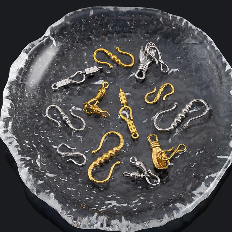 Stainless Steel Hand-Shape Toggle Connectors Diy Jewelry Making Bracelet Clasps Bulk Accessories