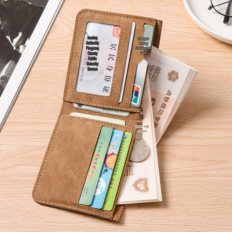 Men's Ultra-Thin Short Leather Wallet: Lightweight, Soft Billfold with Multi-Card Slots