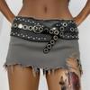 Gothic Style Wide Waist Belt With Studs And Distressed Texture For Women Men Perfect For High Waist Pants And Dresses
