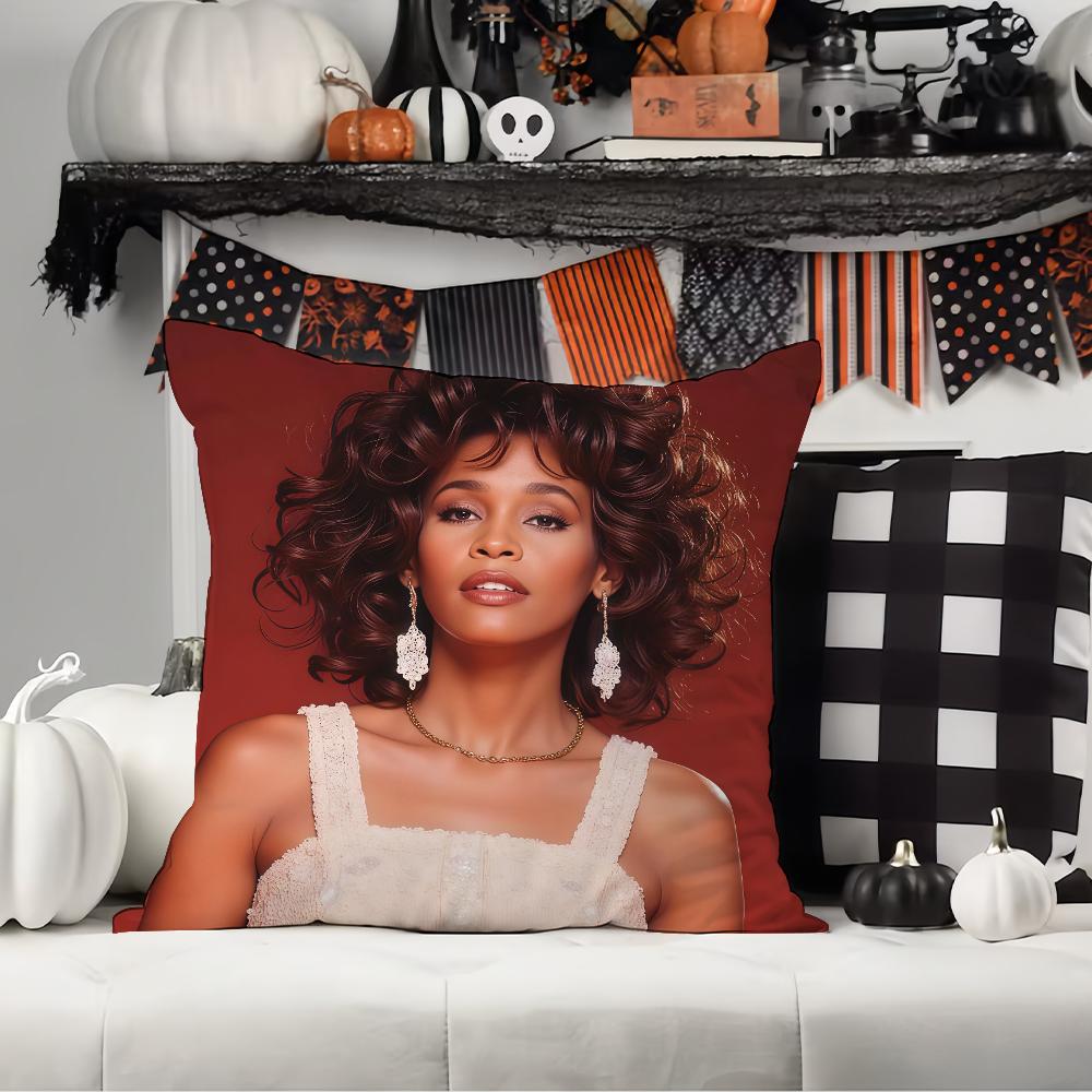 American Singer Whitney Houston Pillow Case Office Cushions Suitable For Sofa Car Bedroom Decorative Cushion Cover