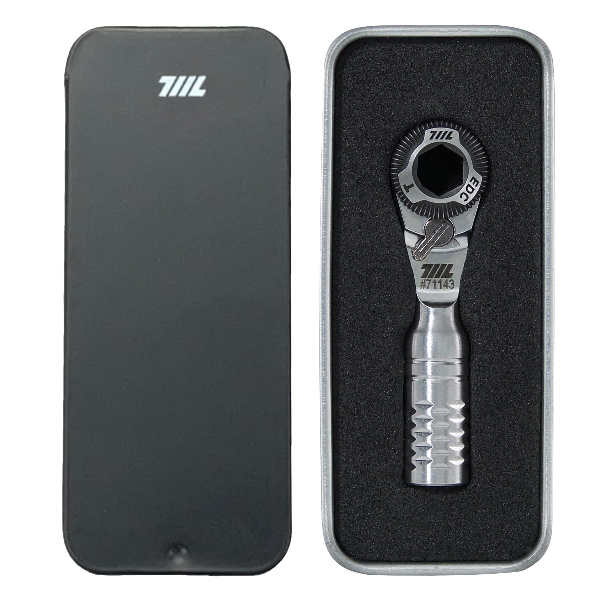 711L Мини-трещотка TG Самая маленькая в мире 1/4-дюймовая EDC-трещотка, Нержавеющая сталь, Совместима с двухсторонними битами