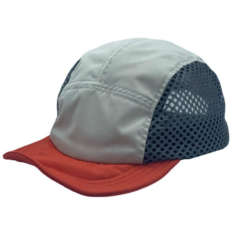 RTS Blank Soft Brim Quick Dry Breathable & Waterproof Nylon 5 Panel Custom Unstructured Sporty Outdoor Camp Running Hat One Size