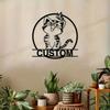 Unique Personalized Metal Wall Art Kitten Pattern Rustic Home Decor Outdoor Gift