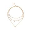 European & American Retro Eight-Pointed Star Pendant Necklace – Minimalist Multi-Layer Choker Jewelry for Women