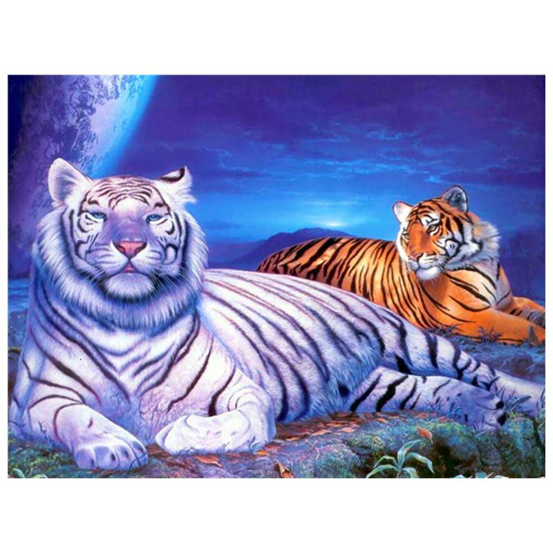 

5D DIY алмазная живопись животное тигр пейзаж вышивка крестиком полная дрель круглая алмазная вышивка мозаика художественная картина домашний декор Full Round 40x50CM