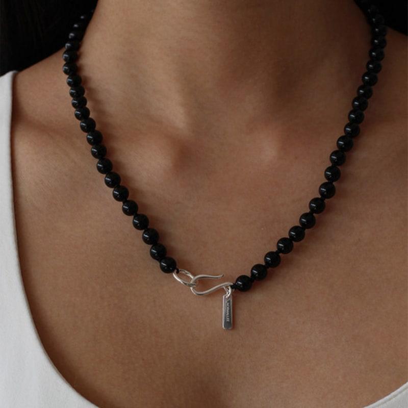 

NORMALLEE [Silver 925] S Onyx Necklace Silver