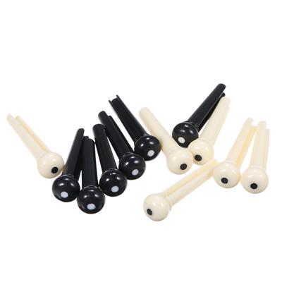 Pin de puente de guitarra acústica de plástico, silla de montar y tuerca, Pin de cuerda, color negro