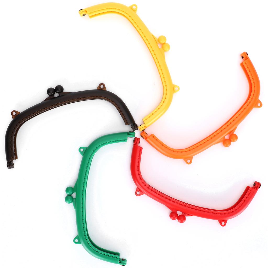 5Pcs Purse Frame Semicircle Candy Colors Curved Plastic DIY Bag Accessories 16cm