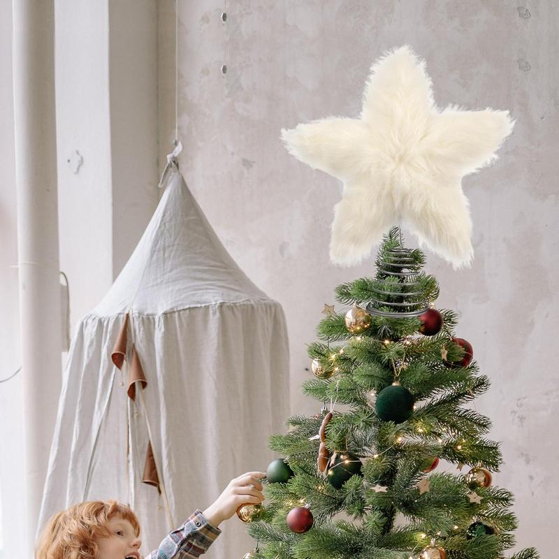 Christmas Star Tree Topper Star Shaped Christmas Tree Topper Cute Tree Topper Ornaments Plush Christmas Toppers Star Holiday