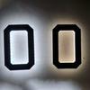 Solar Powered House Number Sign with LED Backlight Auto On/Off Waterproof LED Modern Address Plaque Outdoor Security Light for Home Garden Garage