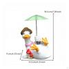 Duck Statue with Umbrella Resin Figurine Outdoor Garden Ornament for Gardeners, Collectors,