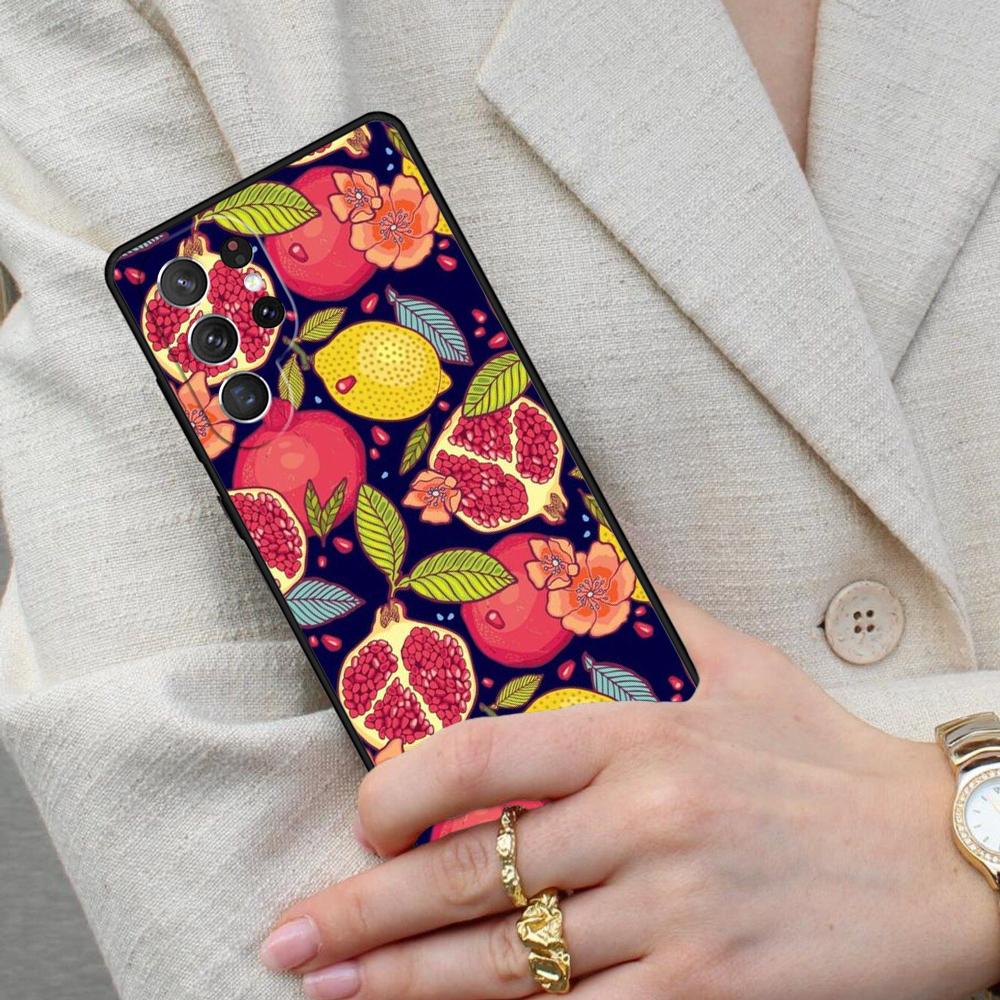 Tropical Pomegranate Pattern Cell Phone Case for Samsung Galaxy S26 Ultra S25 S24 S23 S22 S21 S20 Note10 Cover