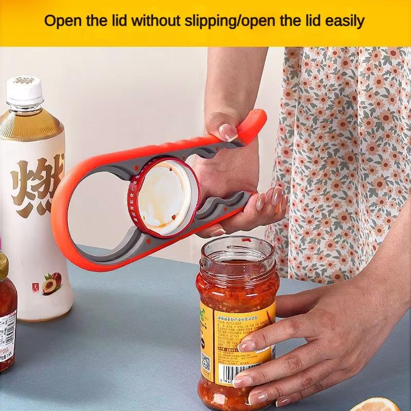 Burköppnare Multifunktionell fyra i en dryckesflasköppnare Cap Twister Fyrpositionsburköppnare Anti-Slip Cap Twister