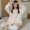 Ladies Pyjama Women Winter Flannel Pajama Set Fleece Pajamas Sleepwear Thick Warm Velvet Female Homewear Suit Cute Sweet Pijama