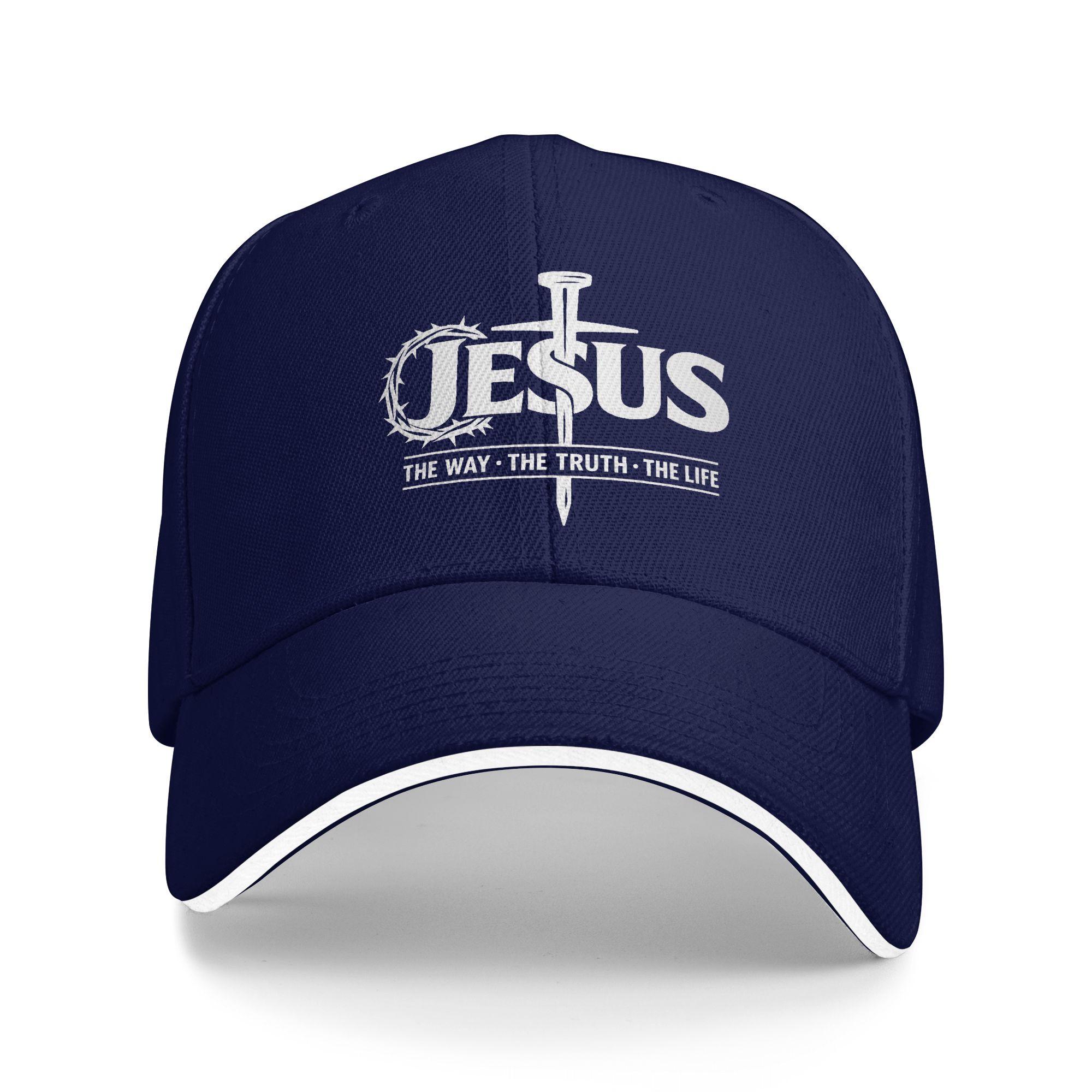 

Jesus Christ The Way The Truth The Life Baseball Cap Trendy Hip Hop Hats Summer Unisex Men Outdoor Sport Baseball Caps One Size темно-синього кольору