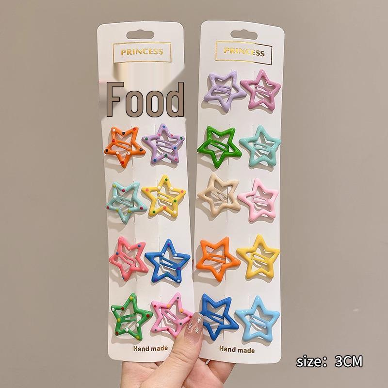 Y2K Dopamine Color Pentagram Small Hair Clip for Women & Kids - Cute Bangs & Side Hair Accessory