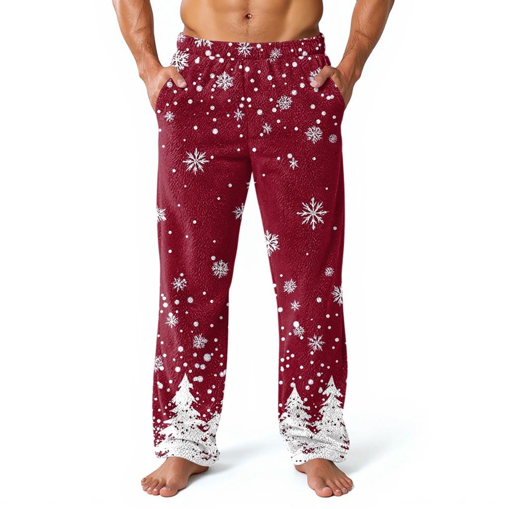 Men's Allover Printed Home Pants Sleeping Pajama Pants Long Pants Pajama Pants