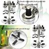 4 Köpfe 24*24*54 CM Rotierender Wein Saft Cocktail Spender Halter - intl Silber Silber Edelstahl Bar Butler