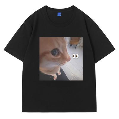 Silly Cat Meme T-Shirt Funny Graphic Tee for Cat Lovers Cute Humor Gift Clothes Fashion Hip Hop Oversized T-shirts Men Women