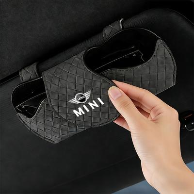 Leather Car Sun Visor Glasses Box Sunglasses Holder For Mini Cooper JCW Works R56 R50 F54 F55 F56 F57 F60 R52 R53 R55 R57 R58