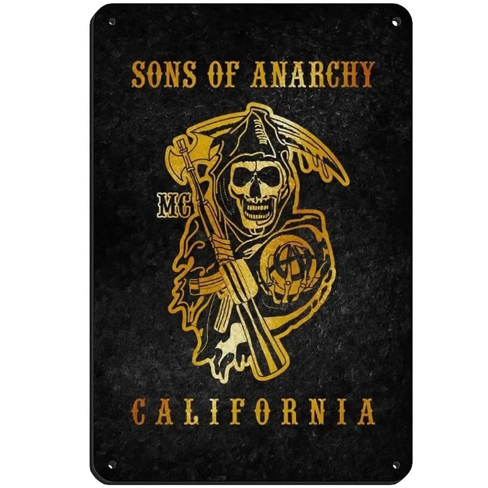 Metall Blechschild Sons of Anarchy Fear The Reaper Plakette Poster Bauernhof Zuhause Café Wanddekoration Vintage Metallplatte 12*8 Zoll