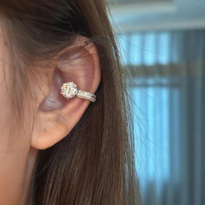 New Shiny Zircon Clip Earrings Adjustable Elegant Fashion Non Piercing Ear Clips Zircon Earrings Party Banquet