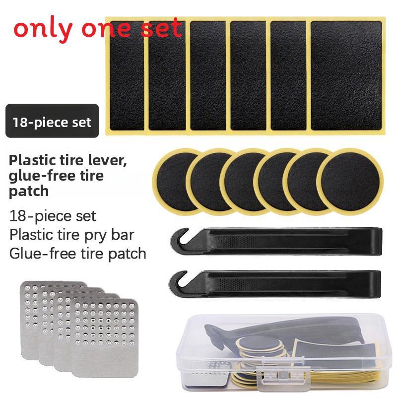 Bicycle Tire Repair Kit With Gluefree Puncture Patches For Mountain And Road Bike Maintenance Style J