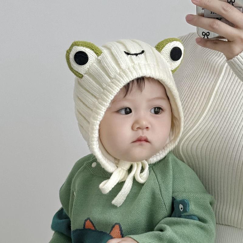 Ciepły i Uroczy Swetrowy Kapelusz dla Niemowląt z Ochroną Uszu - Jesień/Zima Modny Jednolity Kolor dla Chłopców i Dziewczynek