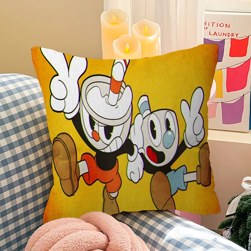 Cartoon Game CCuphead Personalized Pillow Cover Kids Bedroom Wild Party Decor Pillowcase Kid Birthday Shower Gift