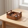 Storage Tray with Handles Rectangular Organizer Slim for Coffee Table