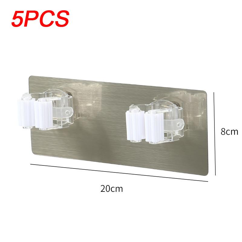 1/2/5pcs Multi-purpose Hooks Kitchen Bathroom Strong Hook Adhesive Wall Mounted Mop Organizer Holder Rackbrush Broom Hanger Hook