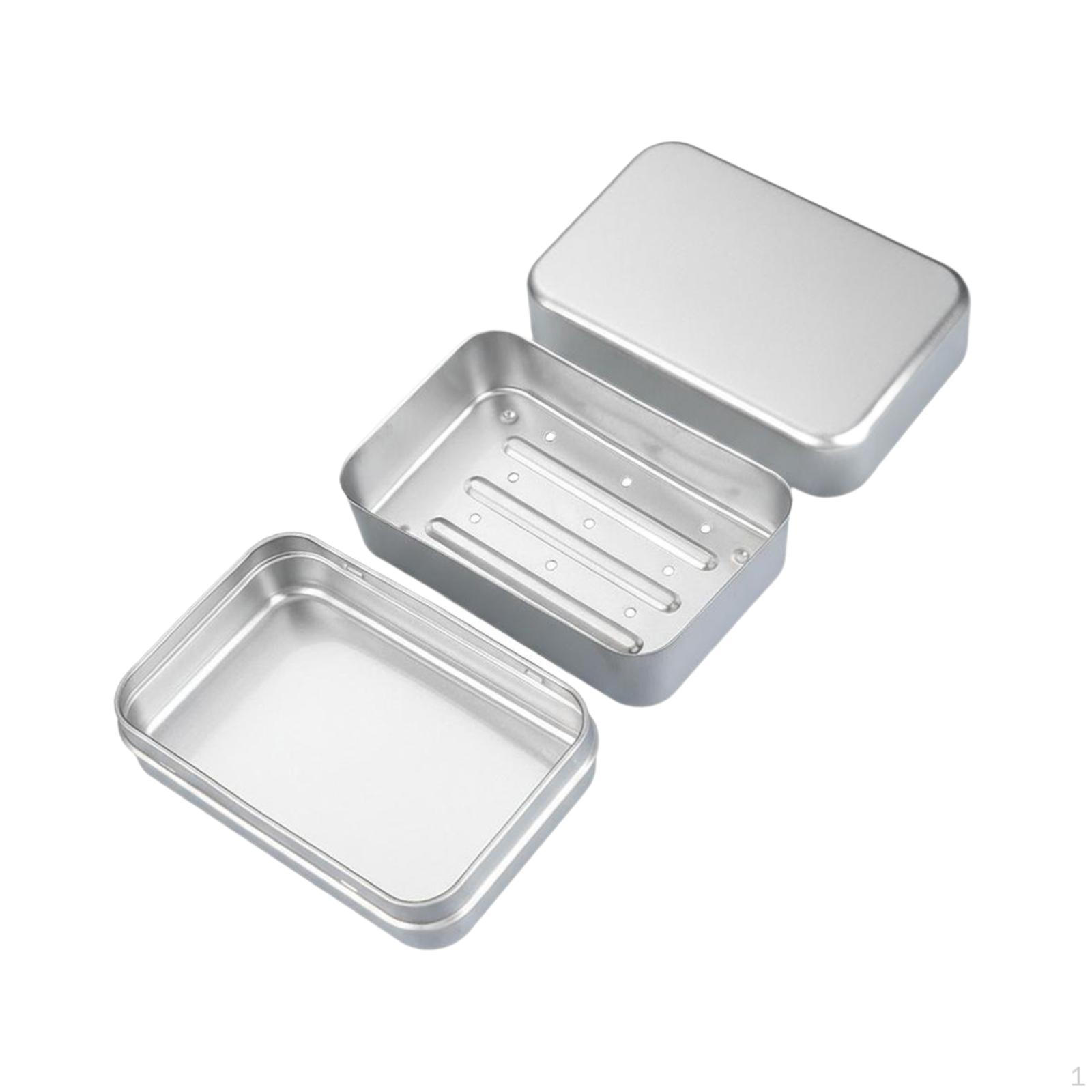 

Aluminum Travel Soap Case with Lid,Soap Dish,Leakproof,Lightweight Self Draining Metal for Gym Home