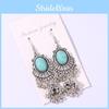 Alloy Ethnic Style Dangle Earrings Featuring Peacock Blue Finish For Ladies