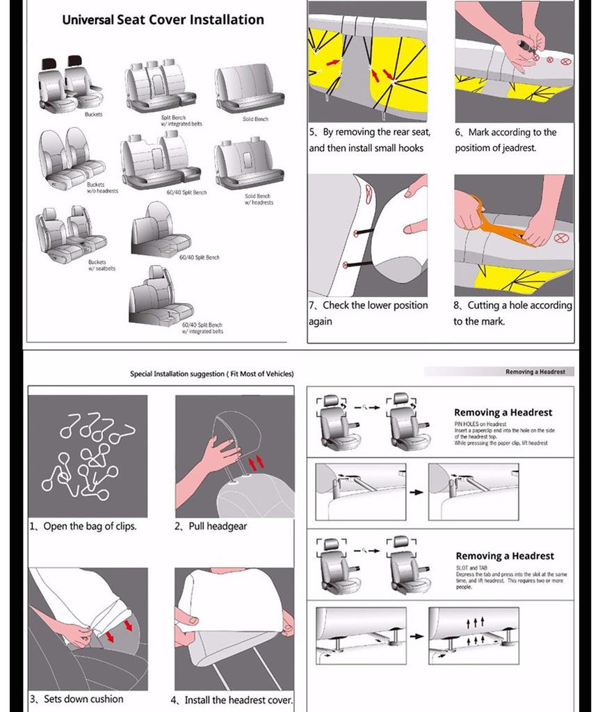 Univerzální PU kožená sada potahů na autosedačky