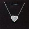 Trendy Heart Pendant Necklace For Women Dazzling Cubic Zirconia  Chain Versatile Fashion Jewelry Accessory