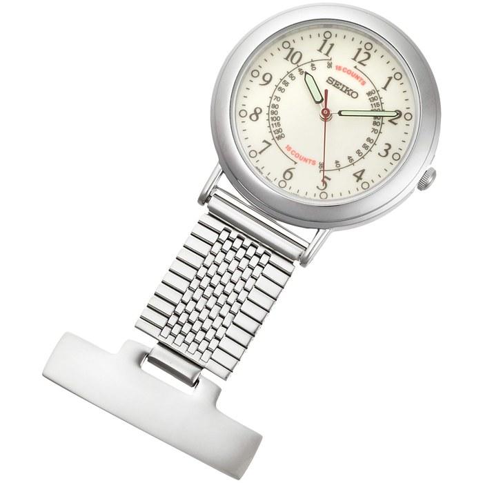 Seiko Watch Nurse Watch SVFQ003 – Pin-on Pulse Rate Dial, Quartz, Lumibrite Dial, Stainless Steel, Cream Face