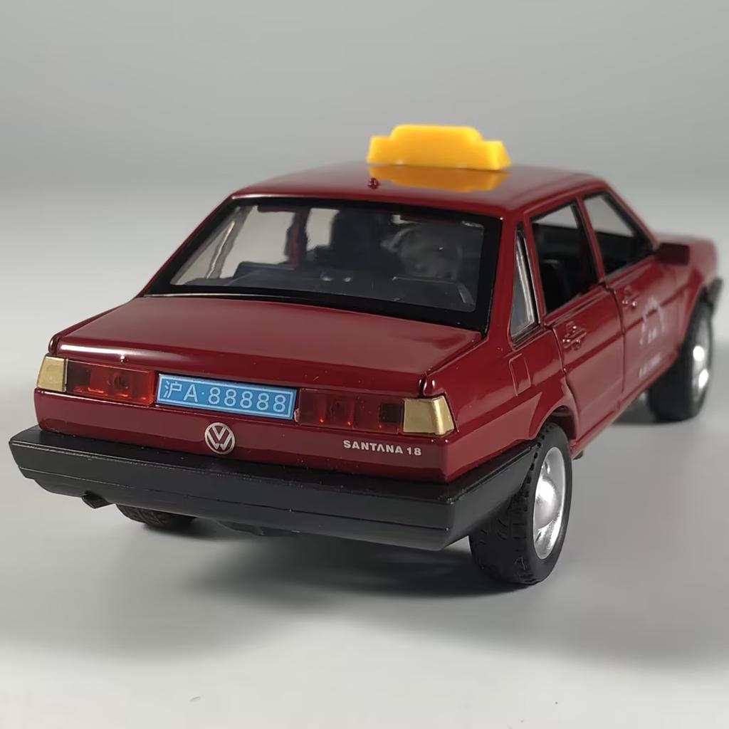 1/32 Volkswagen Santana Taxi Alloy Diecast Model Car Home Decoration & Collectibles Hobby Display Ornaments Holiday Present Gift