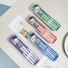 3Pcs/Set Portable Cutlery Set With Box Spoon Fork Chopsticks Set Stainless Steel Lunch Tableware Dinnerware Kitchen Accessories
