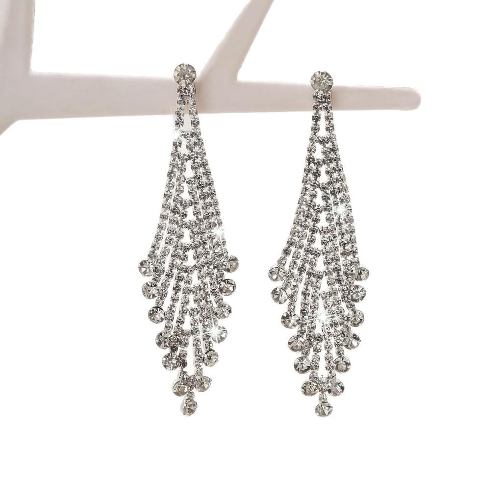 Exquisite Diamant-Rhombus Lange Ohrringe - Hochwertiger Funkelnder Schmuck für Frauen