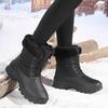 TUINANLE Unisex Black Snow Boots: Velvet, Lightweight, Thickened Plush Warmth Women Ankle Boots Men Cotton Shoes