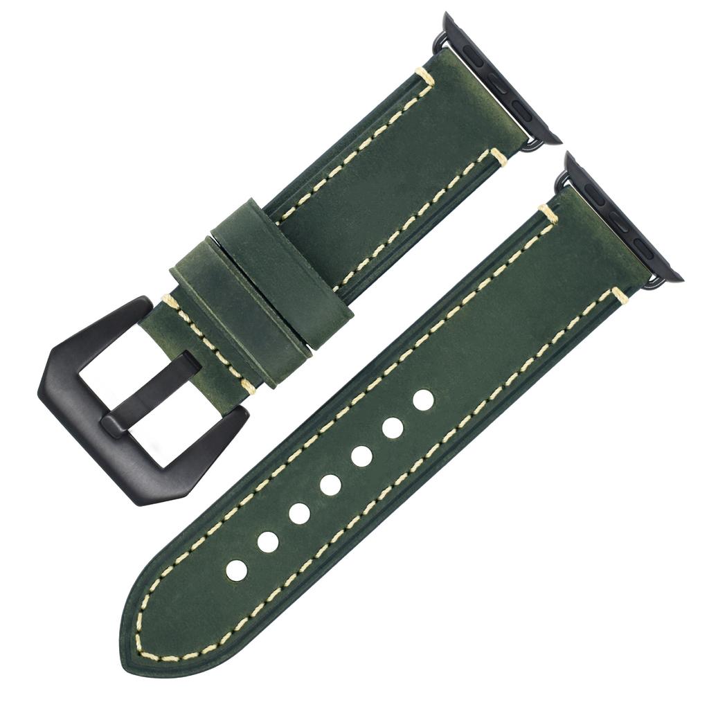 Suitable For Apple S7 Watch Apple Iwatch Strap First Layer Crazy Horse Leather Pin Buckle Watch8 Watch Strap