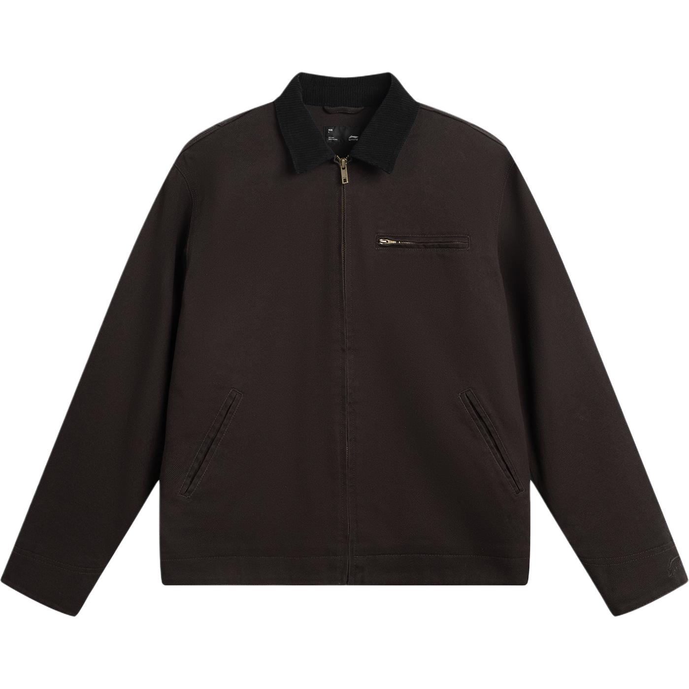 Li-Ning Unisex Detroit Jacket Corduroy Collar Chocolate Brown AJDV311-1 S