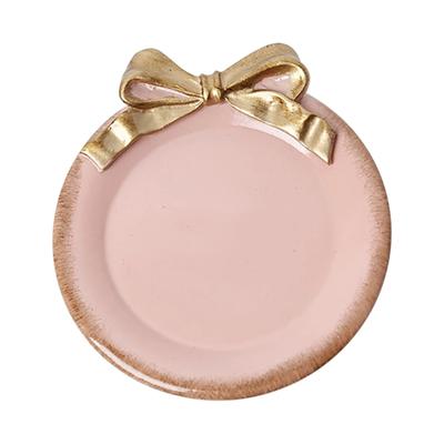 Elegant Bowknot Shaped Jewelry Dish For Earrings Necklaces Storage Stylish Resin Decorative Tray Gift For Women
