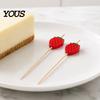 Fresh Fruit Cartoon Picks 100PCS Disposable Tags, with Decor Cocktail Garnish Sticks Picks, Durable Bamboo Skewers, for Fruits Barbecue