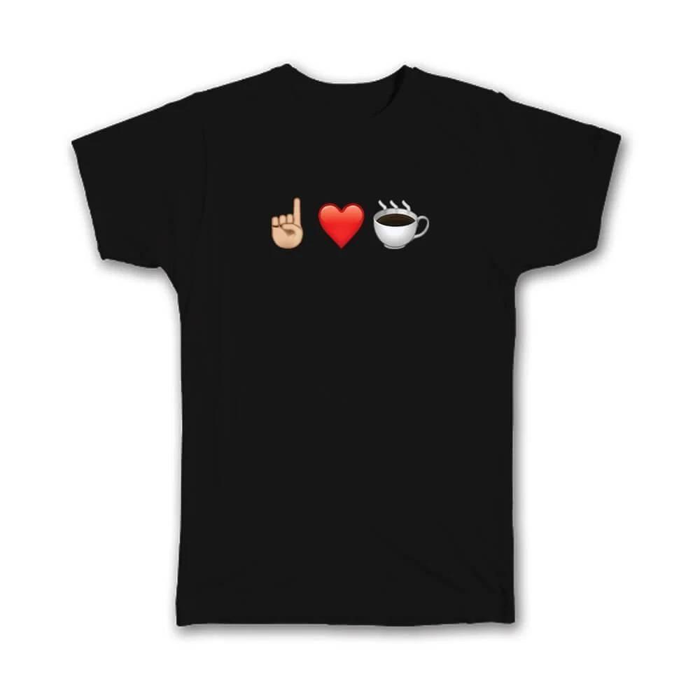 

Gift T-Shirt : I Love Coffee Smiley Emoticon Social Media Geek M
